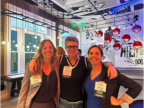 Kelsey, Kathryn, and Karman at the SFTLA Diversity Launch Party, Summer 2024.
